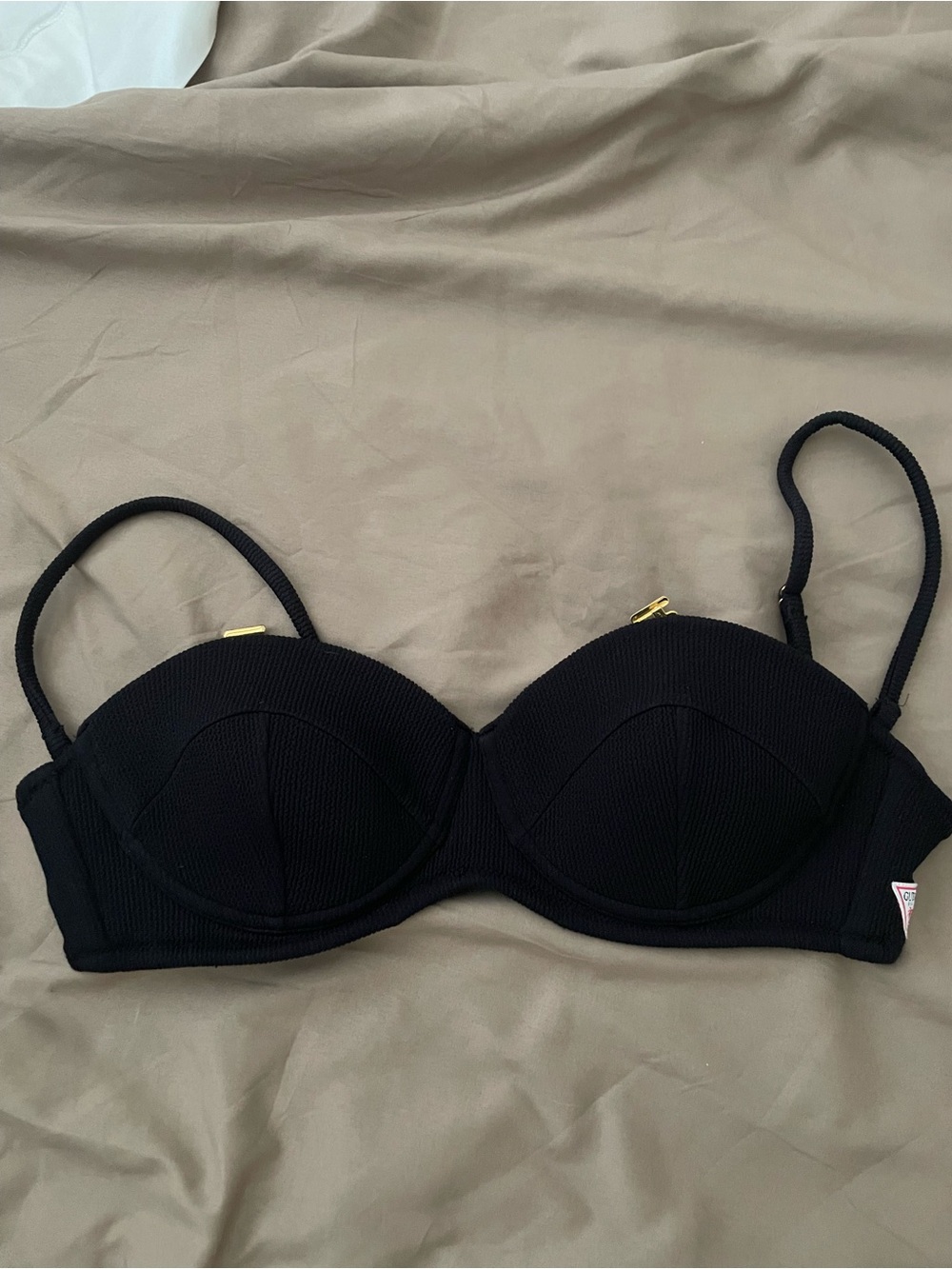 Guess black  Structured Bikini Top - slight padding. 34B
